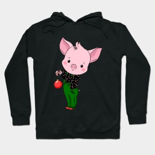 hipster christmas pig Hoodie